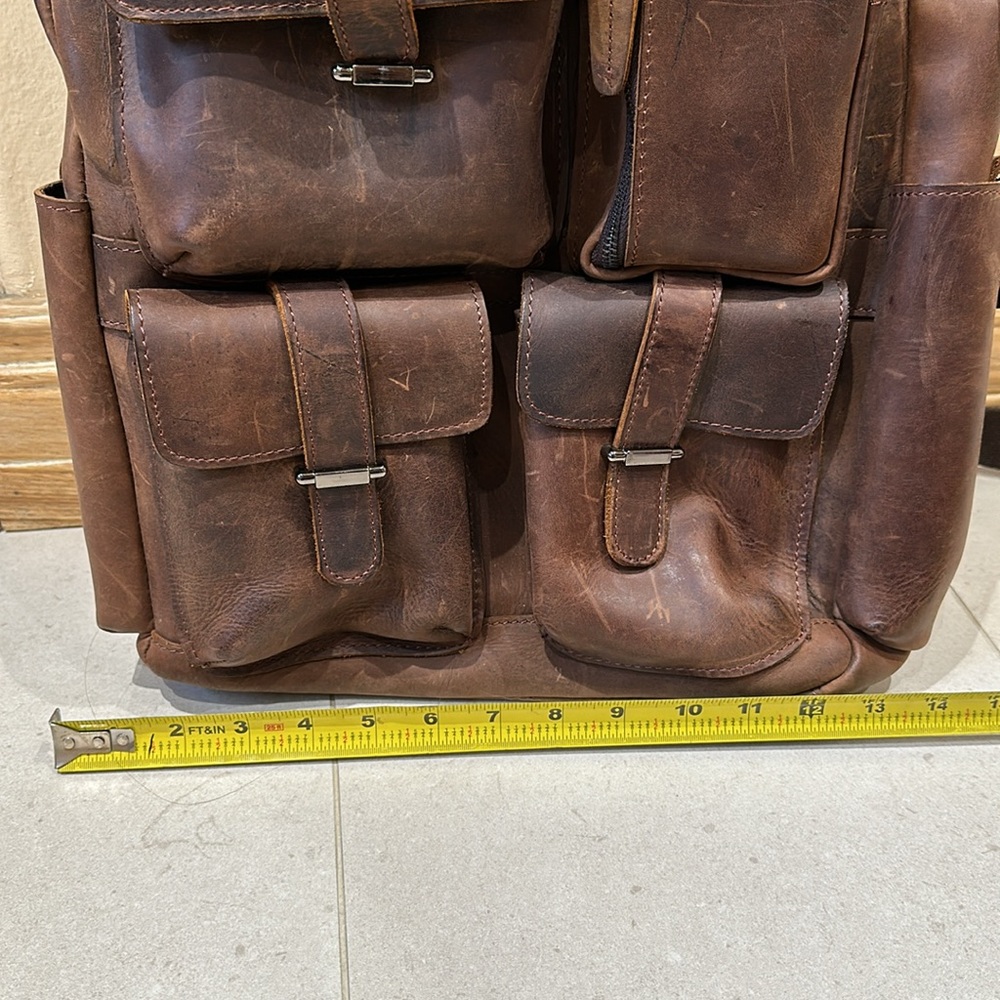 Brown Leather Backpack - image 2